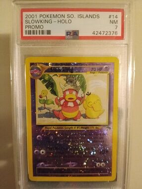 2001 POKEMON SO. ISLAND #14 SLOWKING-HOLO PROMO PSA 7